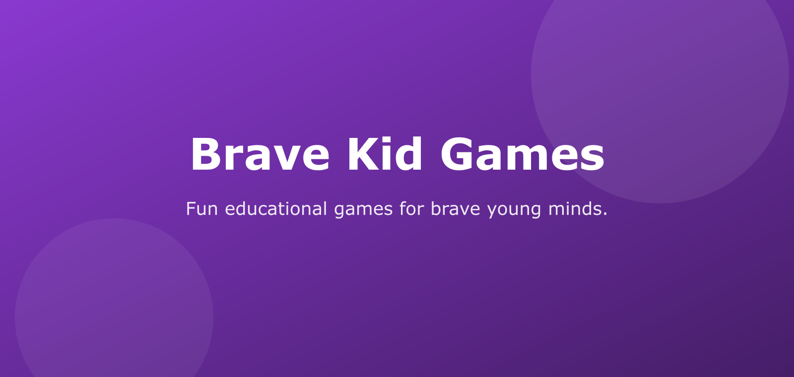 Brave Kid Games — fun educational games for kids